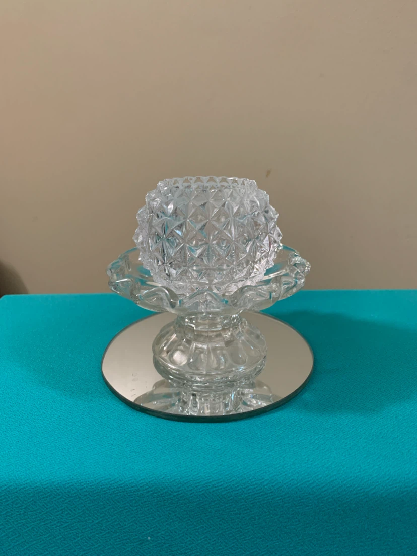 Clear Glass Candle Holder