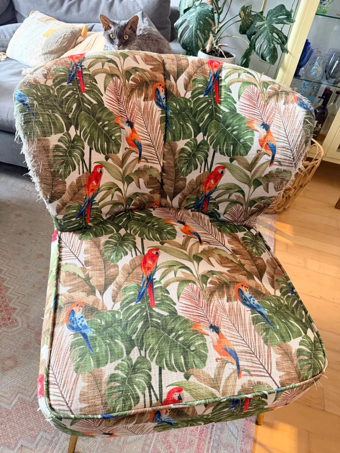 Free Tropical pattern accent chair