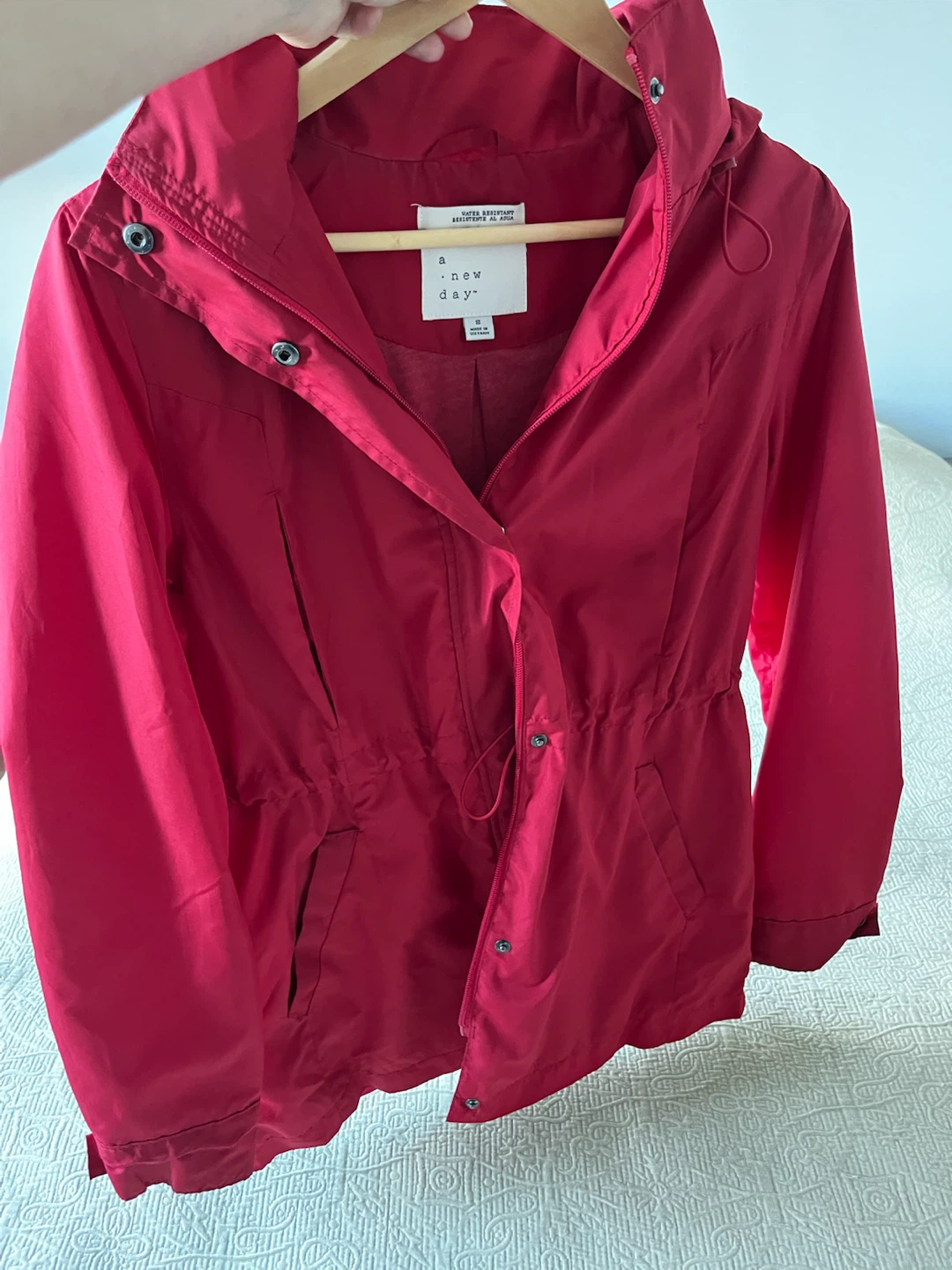 A New Day Women's Water-Resistant Rain Jacket - Red - photo 3