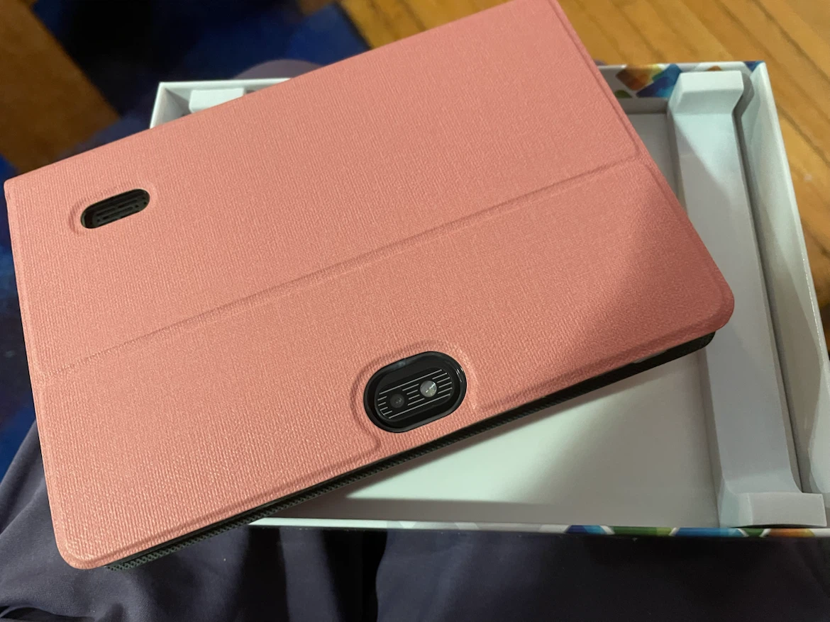 Tablet with Pink Folio Case - photo 2