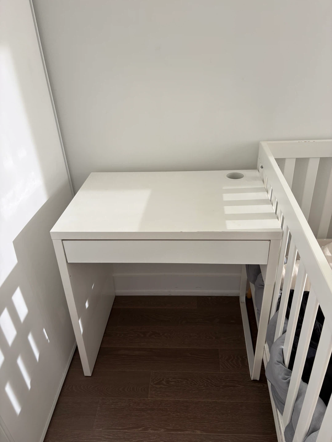 White IKEA MICKE Desk