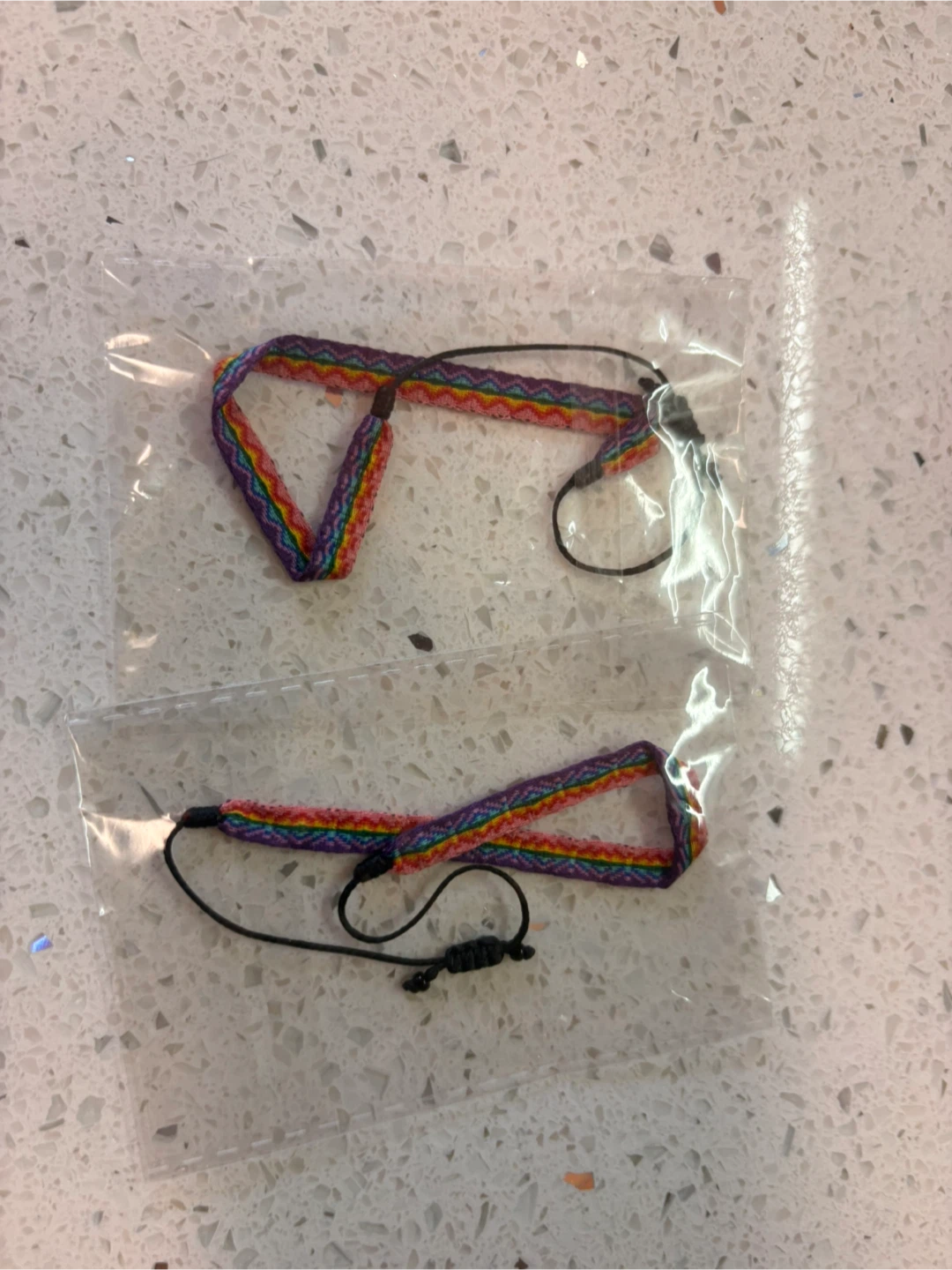 Two Rainbow Woven Bracelets