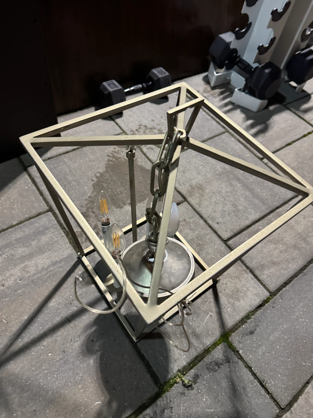 Geometric Metal Cage Chandelier - photo 3