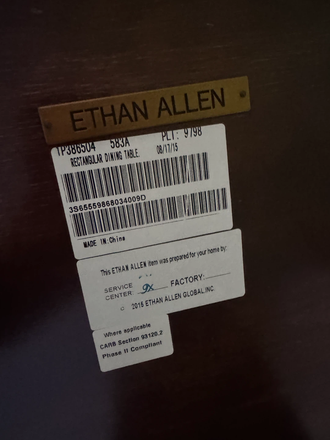 Ethan Allen Rectangular Dining Table - photo 4
