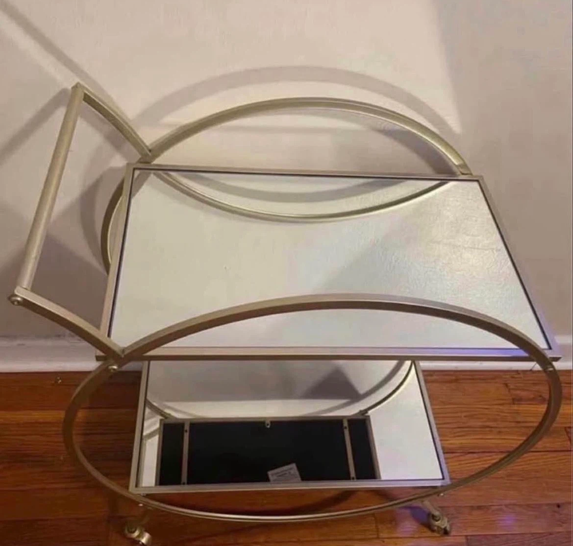 Mirrored Rolling Bar Cart $100 - photo 4
