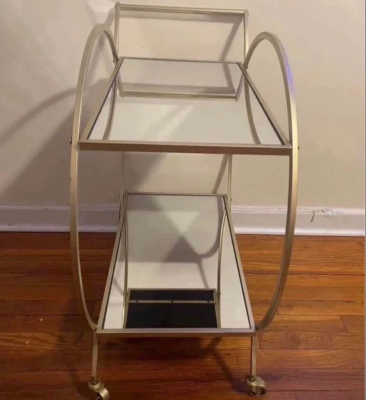 Mirrored Rolling Bar Cart $100 - photo 5