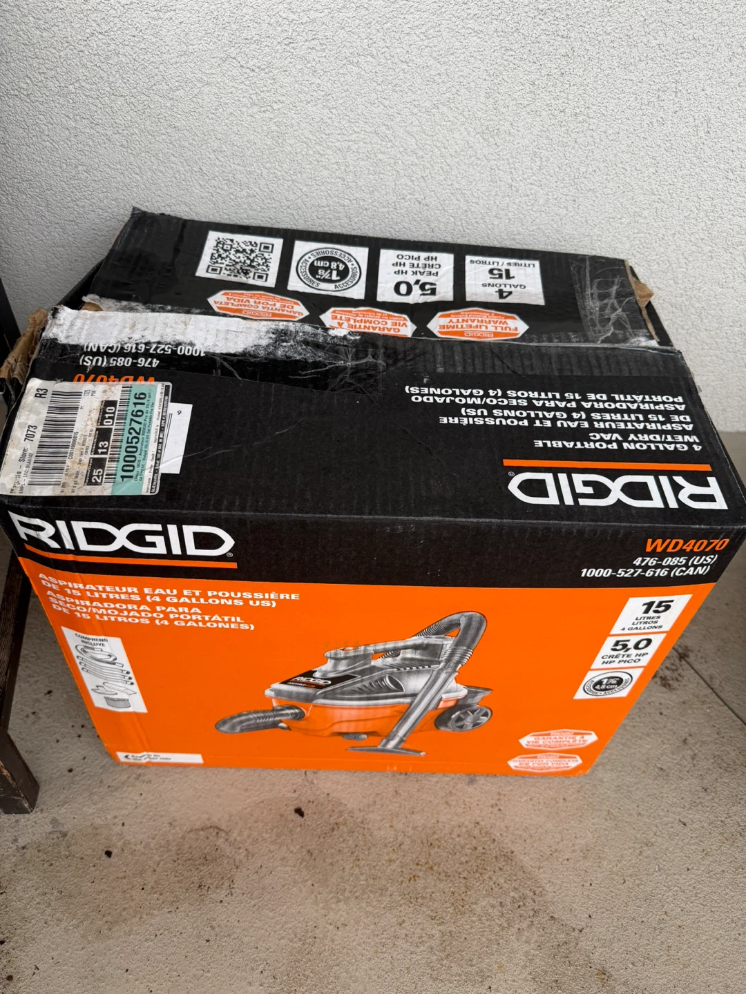 Ridgid 4 Gallon Portable Wet/Dry Vac WD4070