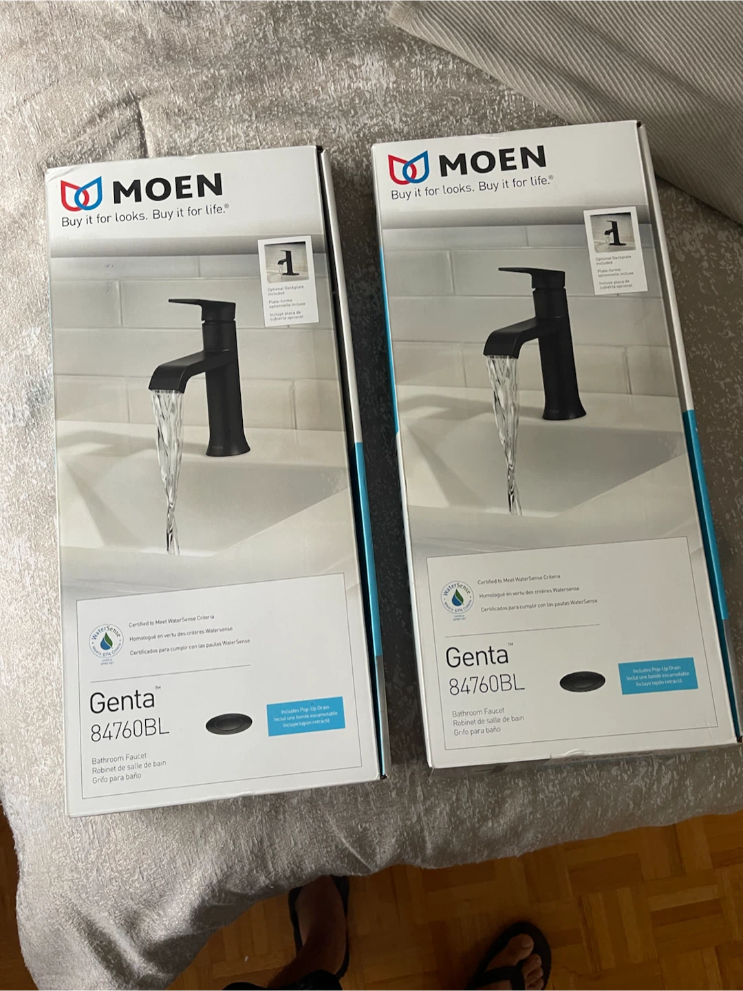 Two Moen Genta 84760BL Bathroom Faucets