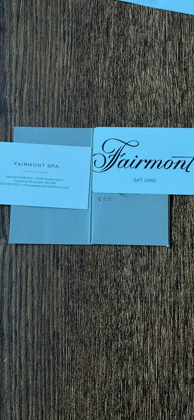 Fairmont Spa $300 Gift Card