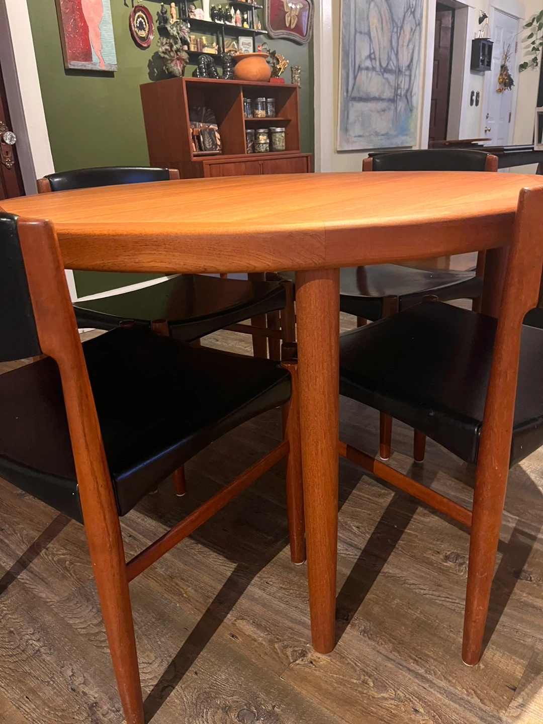 Restored Round Teak Dining Table by Vejle Stole - photo 3
