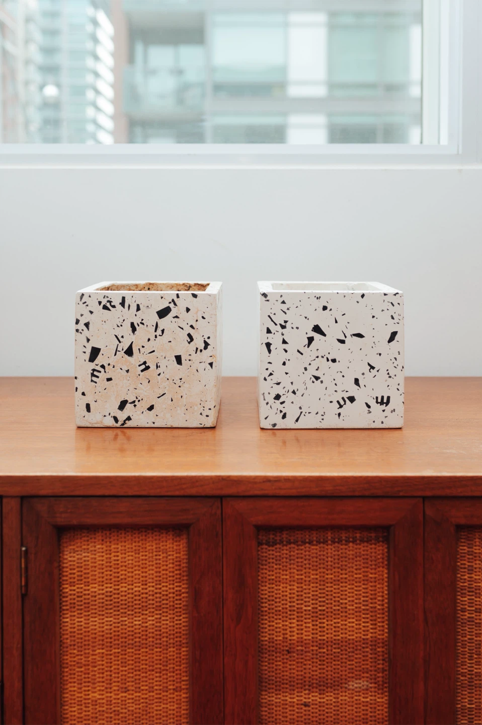 Pair of CB2 Terrazzo Cube Planters – 8” - photo 2