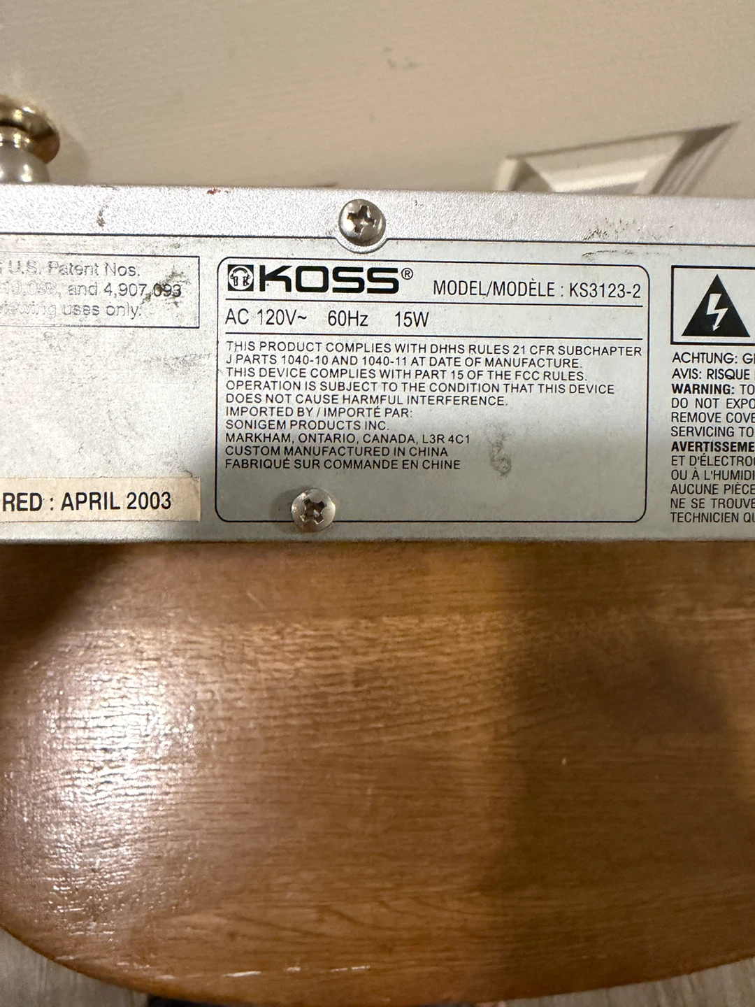 Koss KS3123-2 DVD/CD/MP3/WMA Player - photo 4