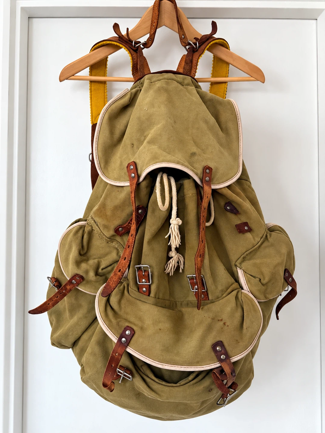 Vintage Canvas & Leather Alpine Rucksack