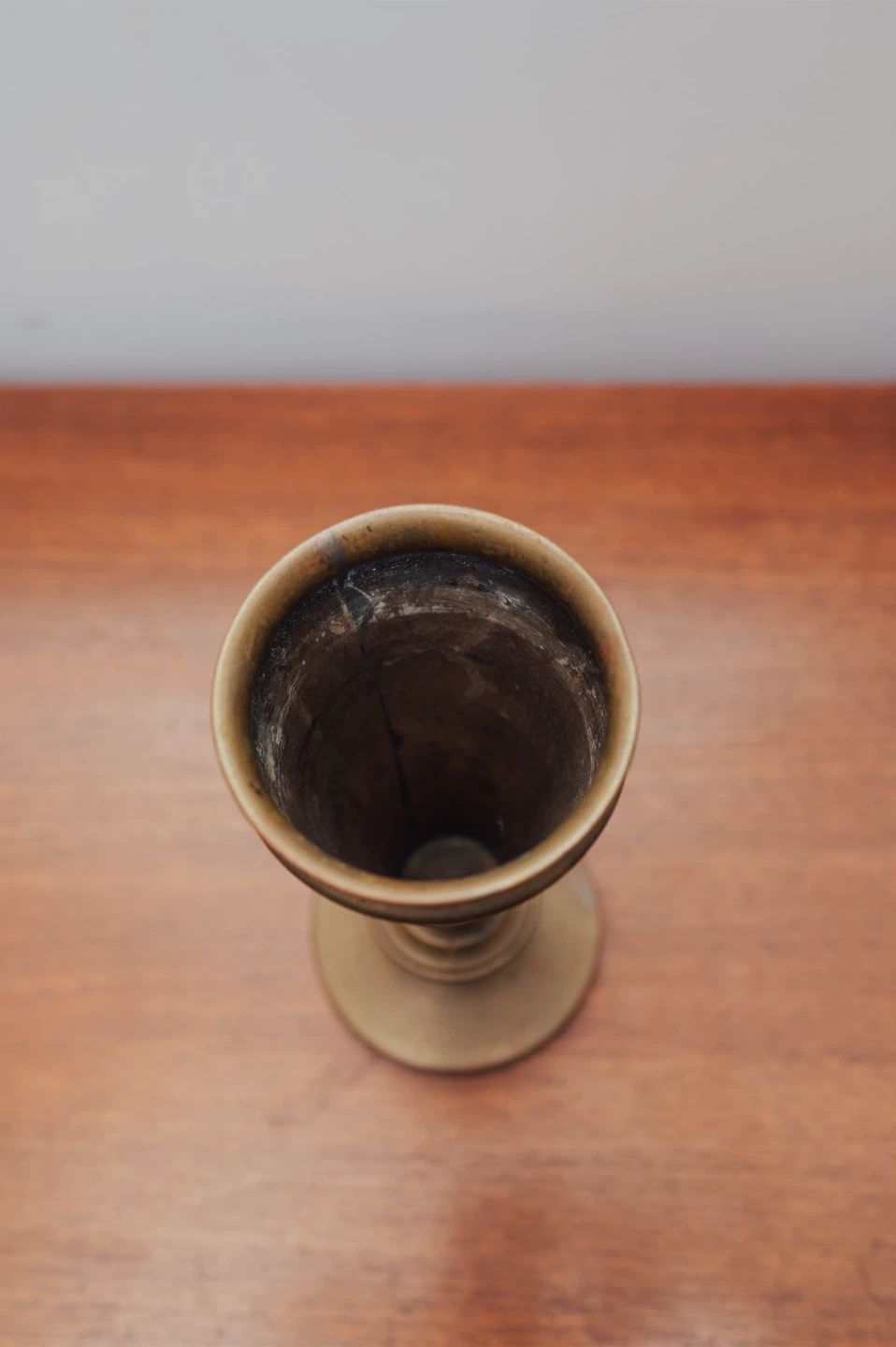 Vintage Brass / Bronze Trumpet Vase – 11” - photo 2