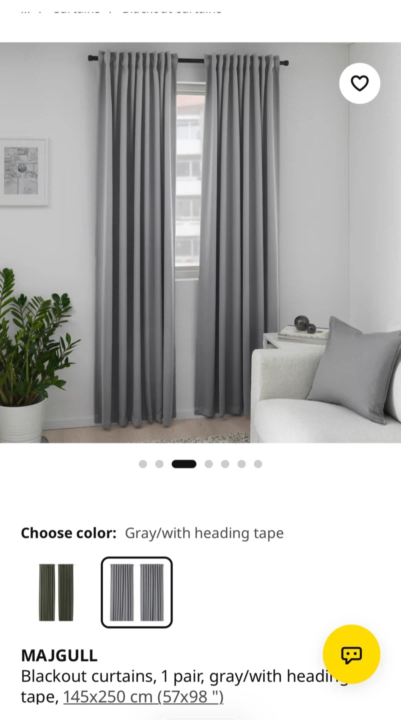 IKEA MAJGULL Blackout Curtains - single panel