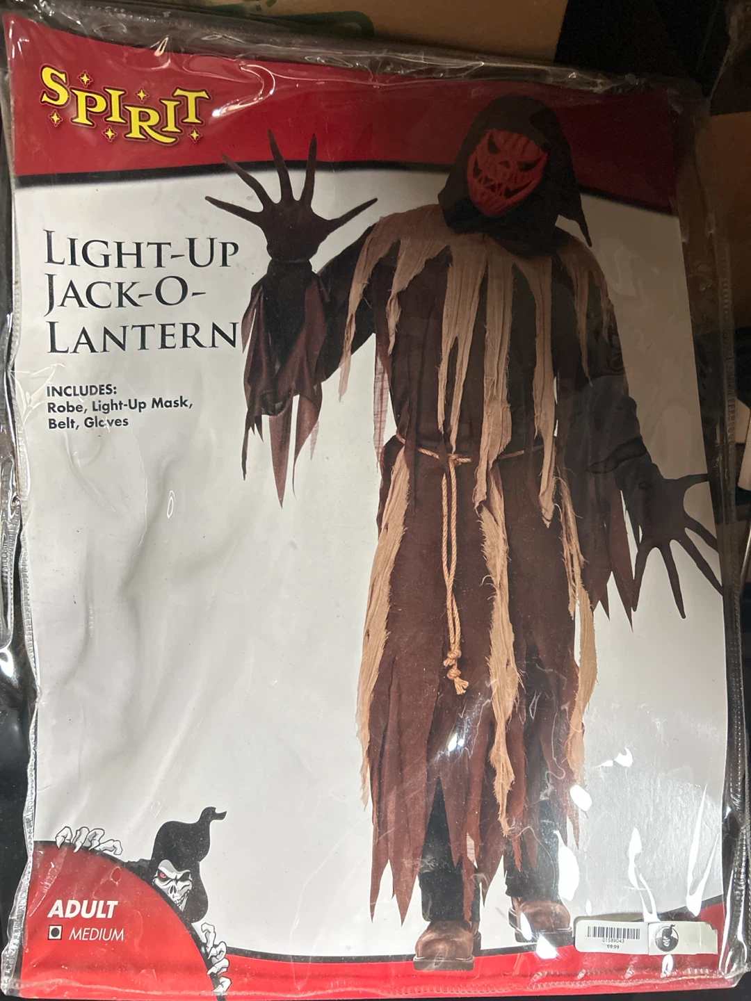 Spirit Halloween Light-Up Jack-O-Lantern Costume Medium