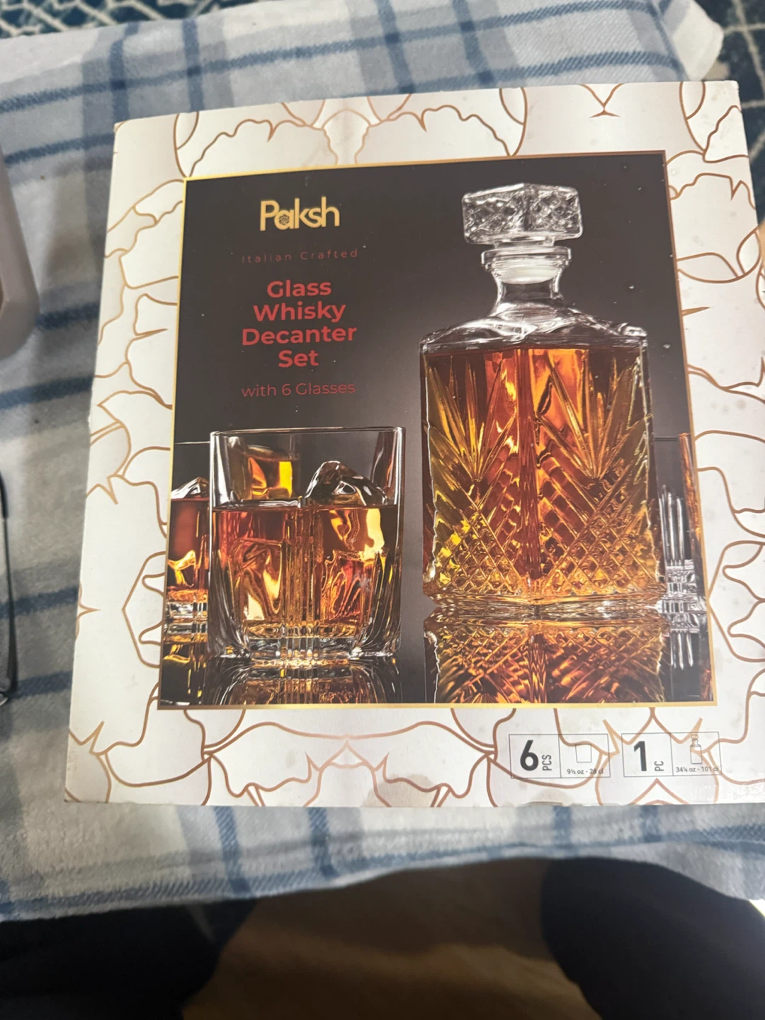 Paksh Italian Crafted Glass Whisky Decanter Set