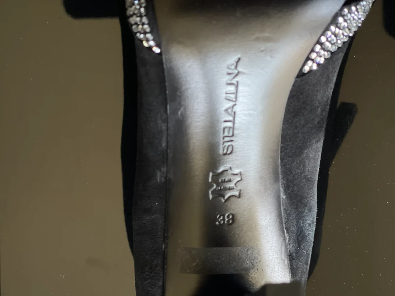 Stella Luna black suede crystal pumps - photo 2