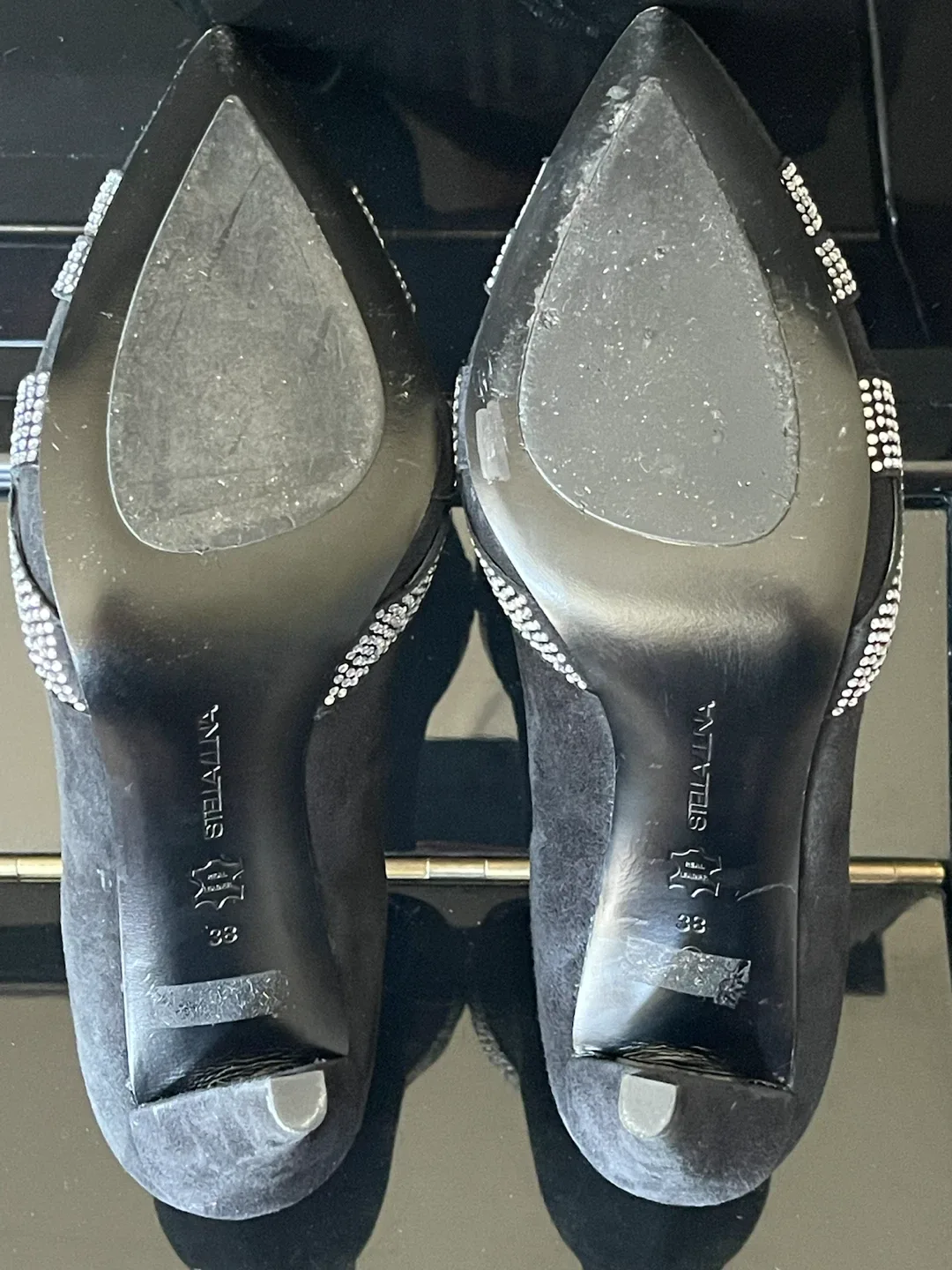 Stella Luna black suede crystal pumps - photo 3