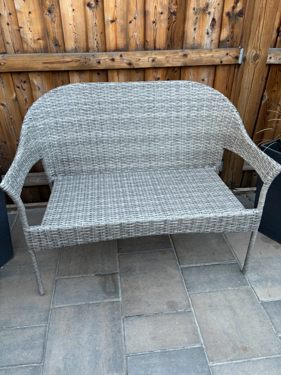 Wicker Patio Loveseat Bench