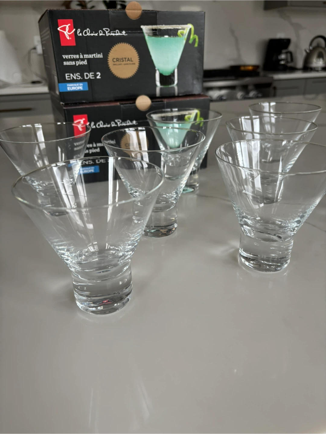 8 Stemless Martini Glasses - photo 2