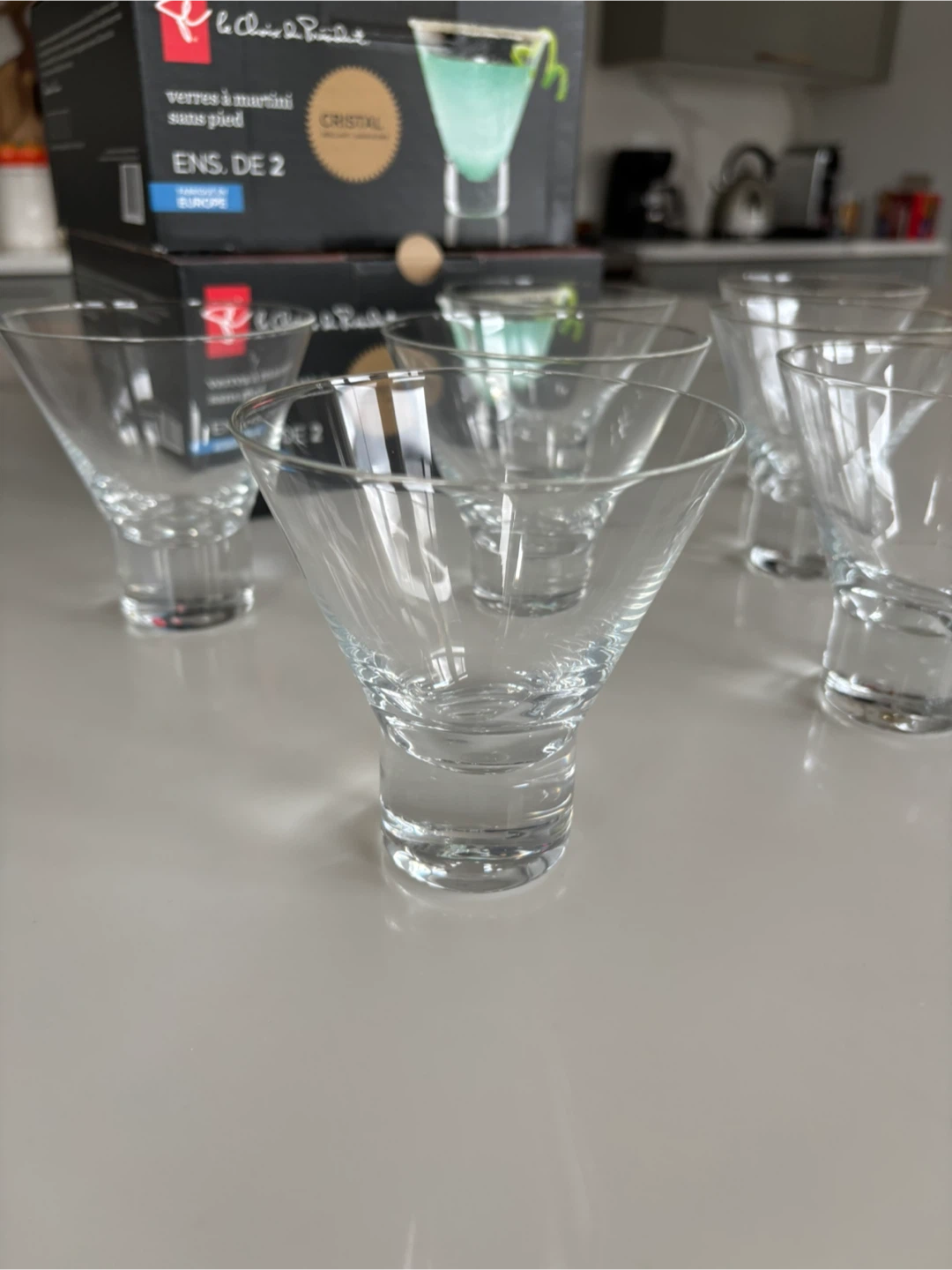 8 Stemless Martini Glasses - photo 3