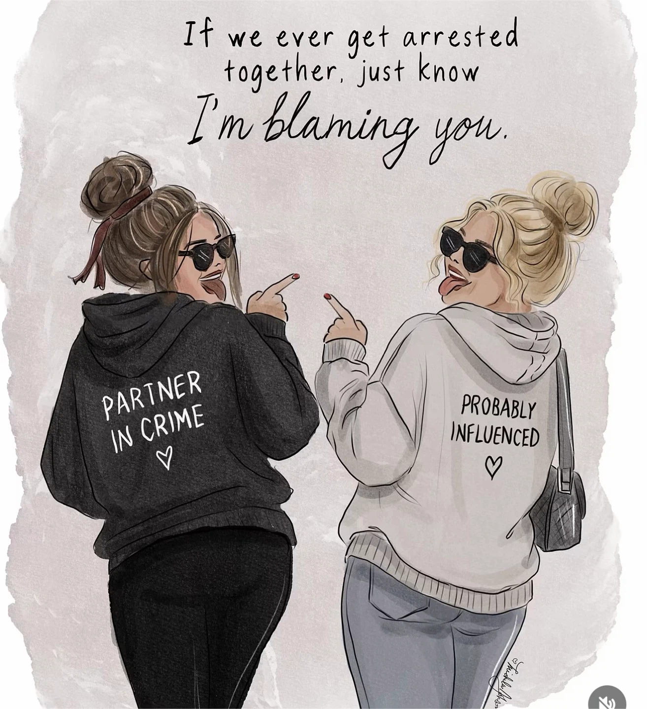Partner In Crime & Probably Influenced Digital Art Print