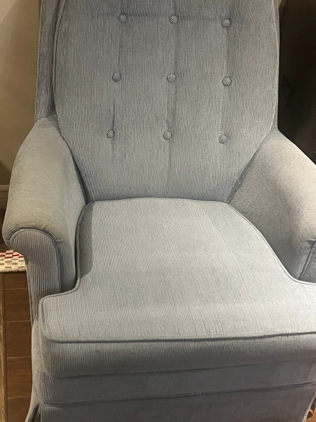 Blue Corduroy Armchair - photo 3
