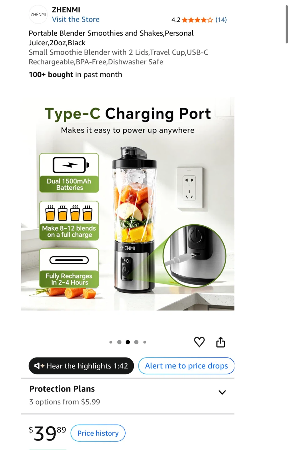 ZHENMI Portable Electric Blender - photo 5