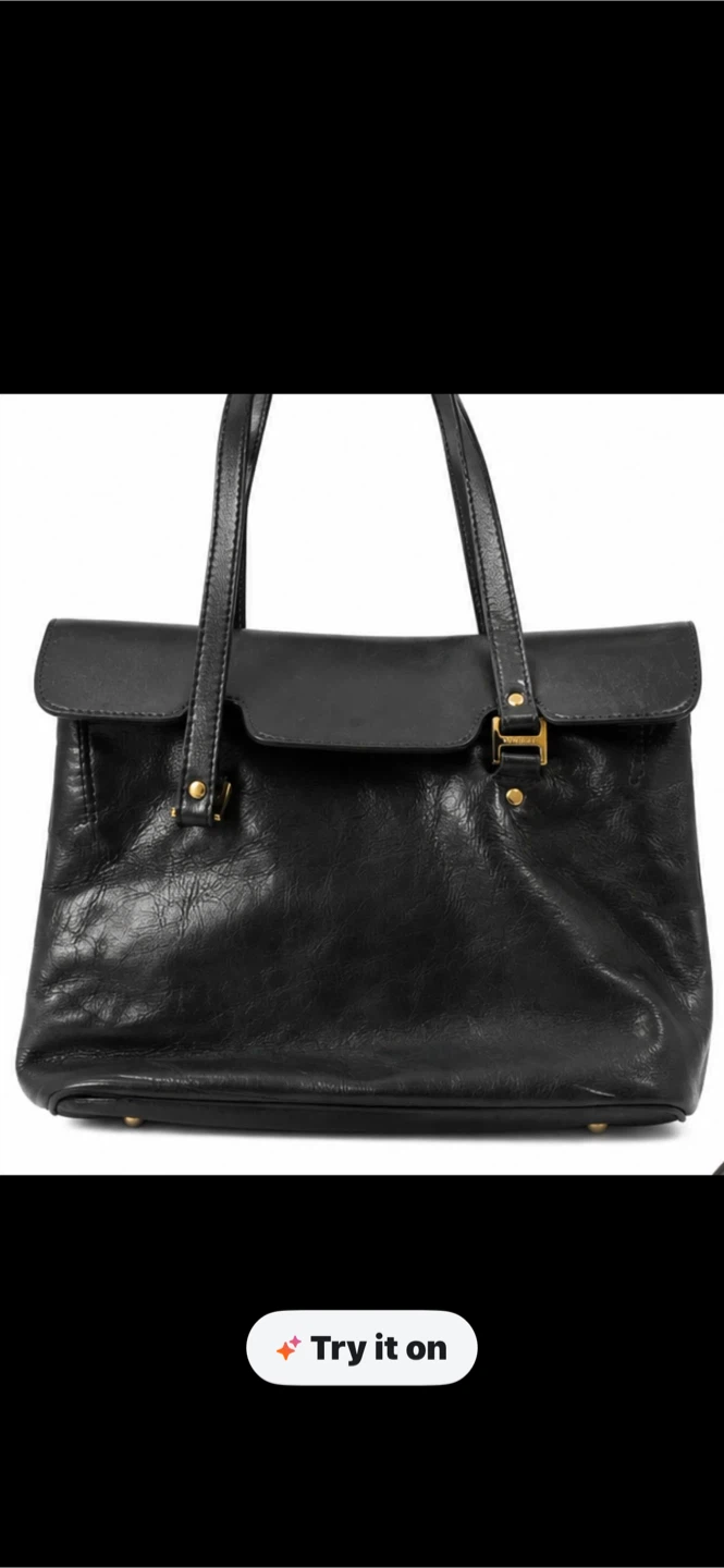 Valentina Black Leather Bag Made in Italy