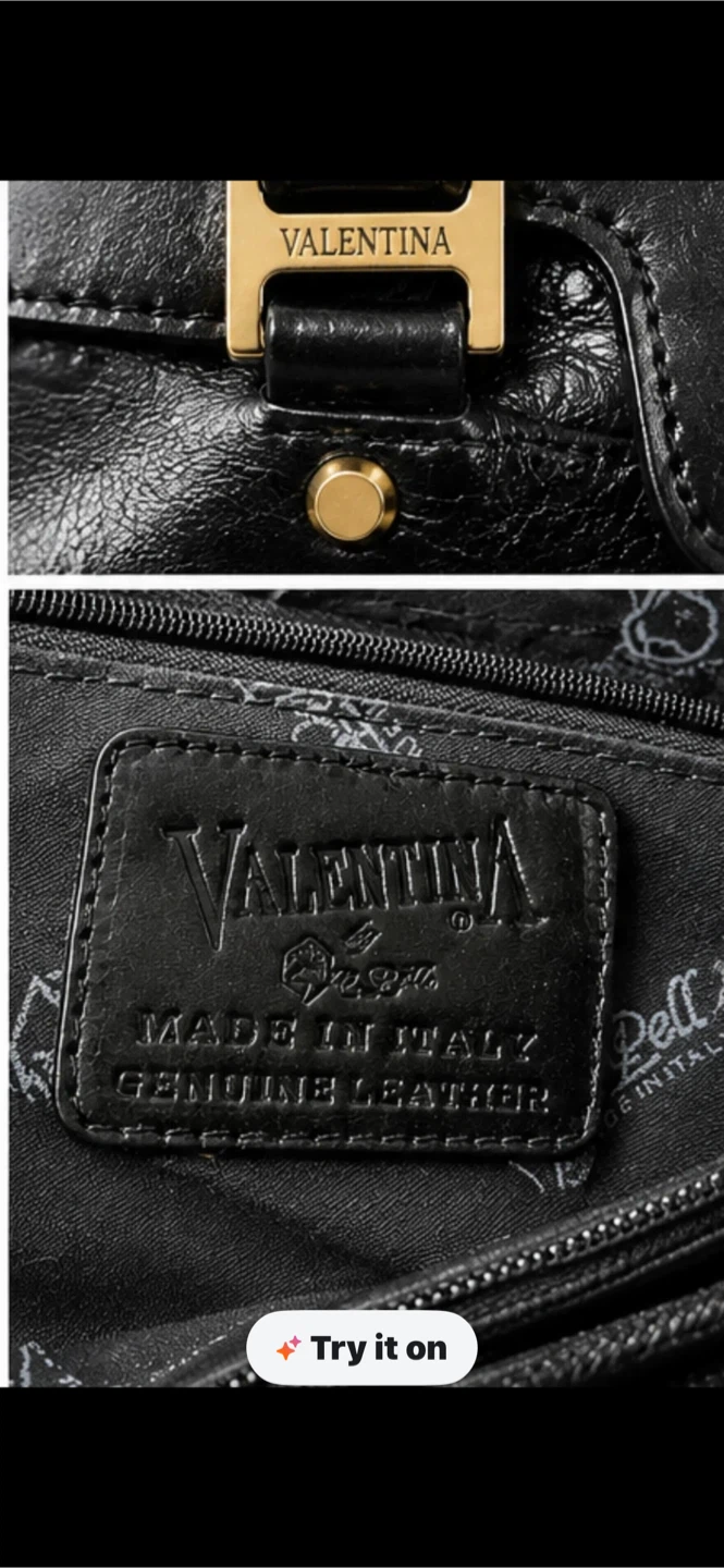 Valentina Black Leather Bag Made in Italy - photo 2