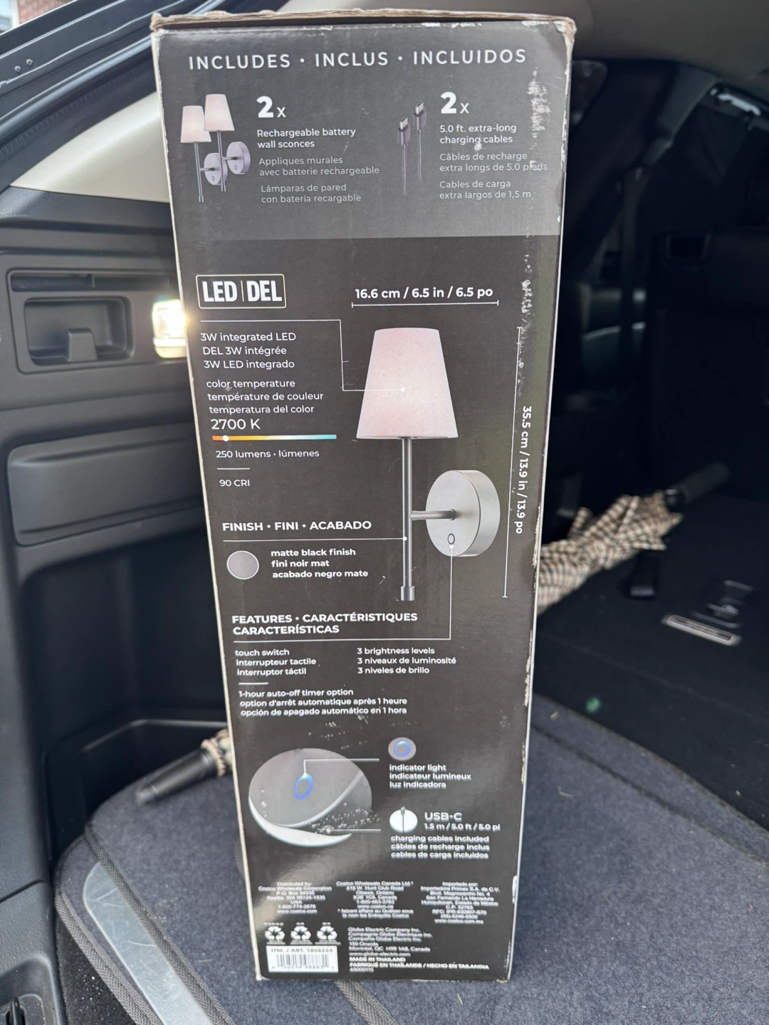 Globe Electric Rechargeable Wall Sconces - 2 Pack