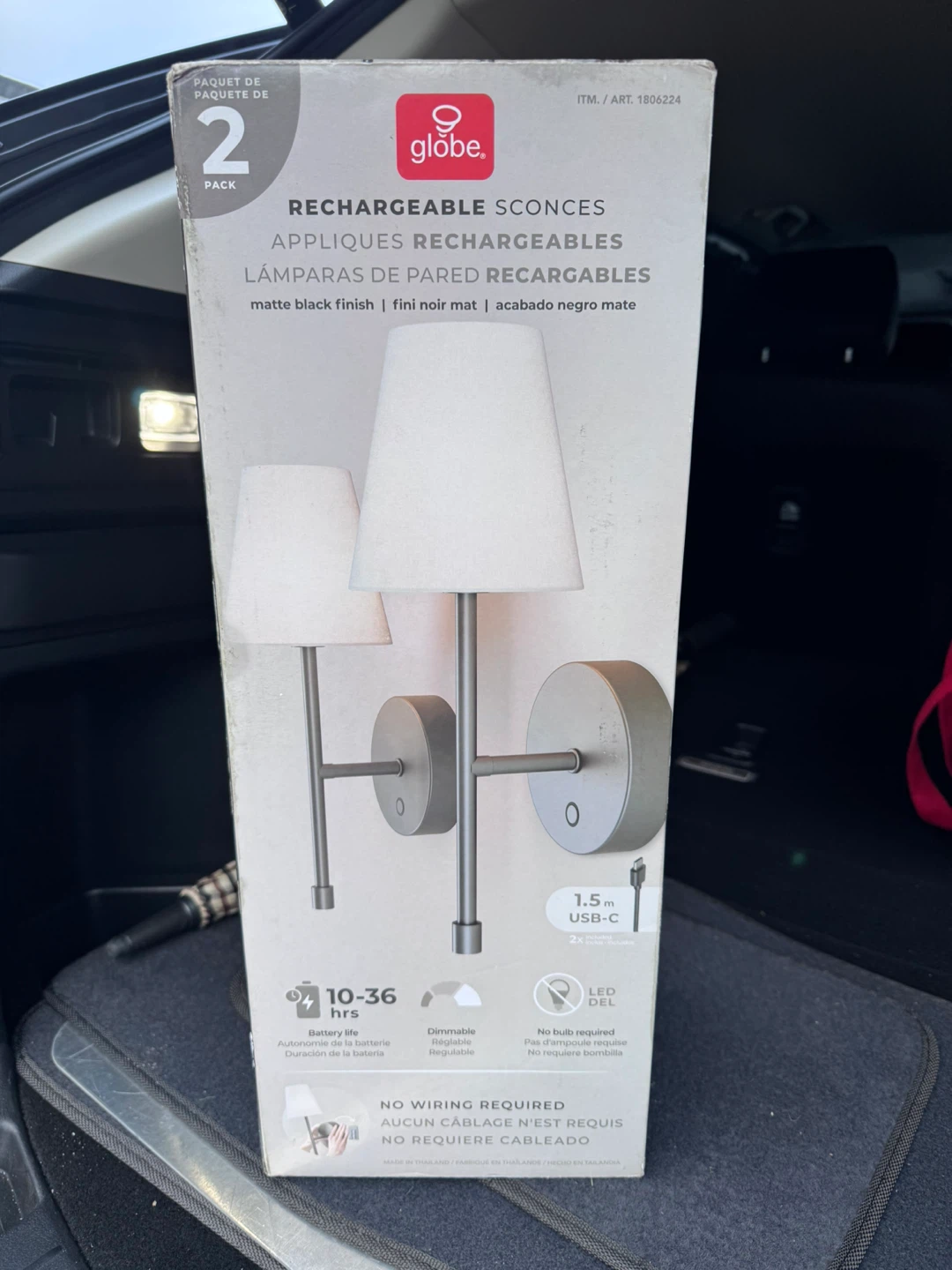 Globe Electric Rechargeable Wall Sconces - 2 Pack - photo 4