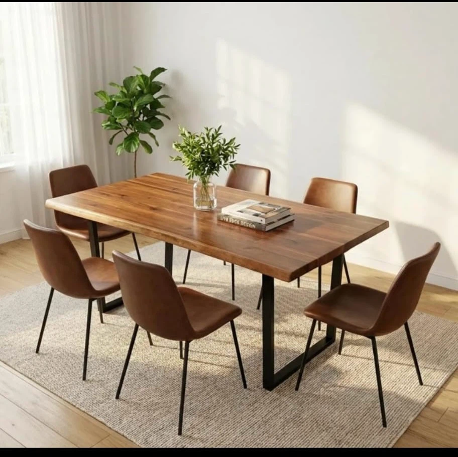 Live edge wooden dining table - photo 4