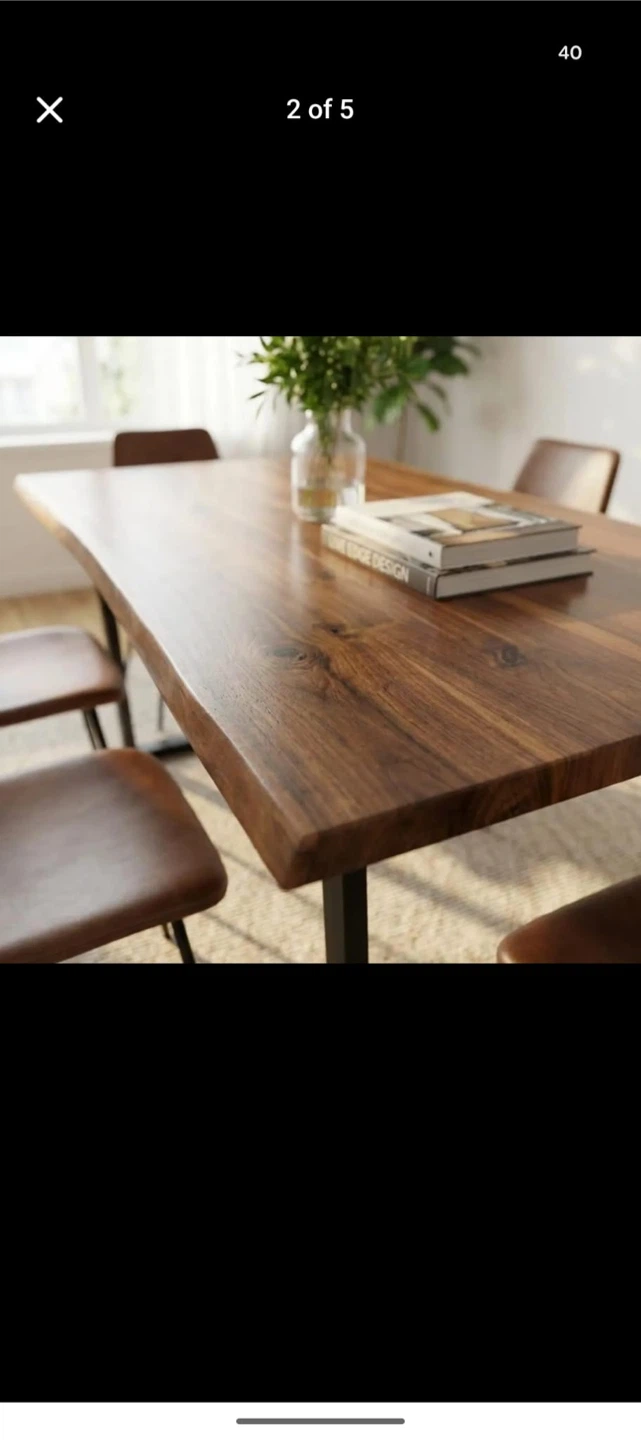 Live edge wooden dining table - photo 5