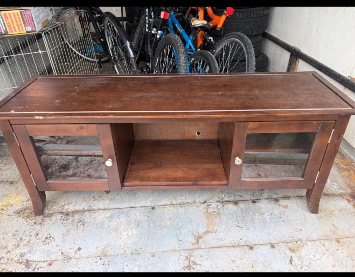 Dark Brown Wood Media Console