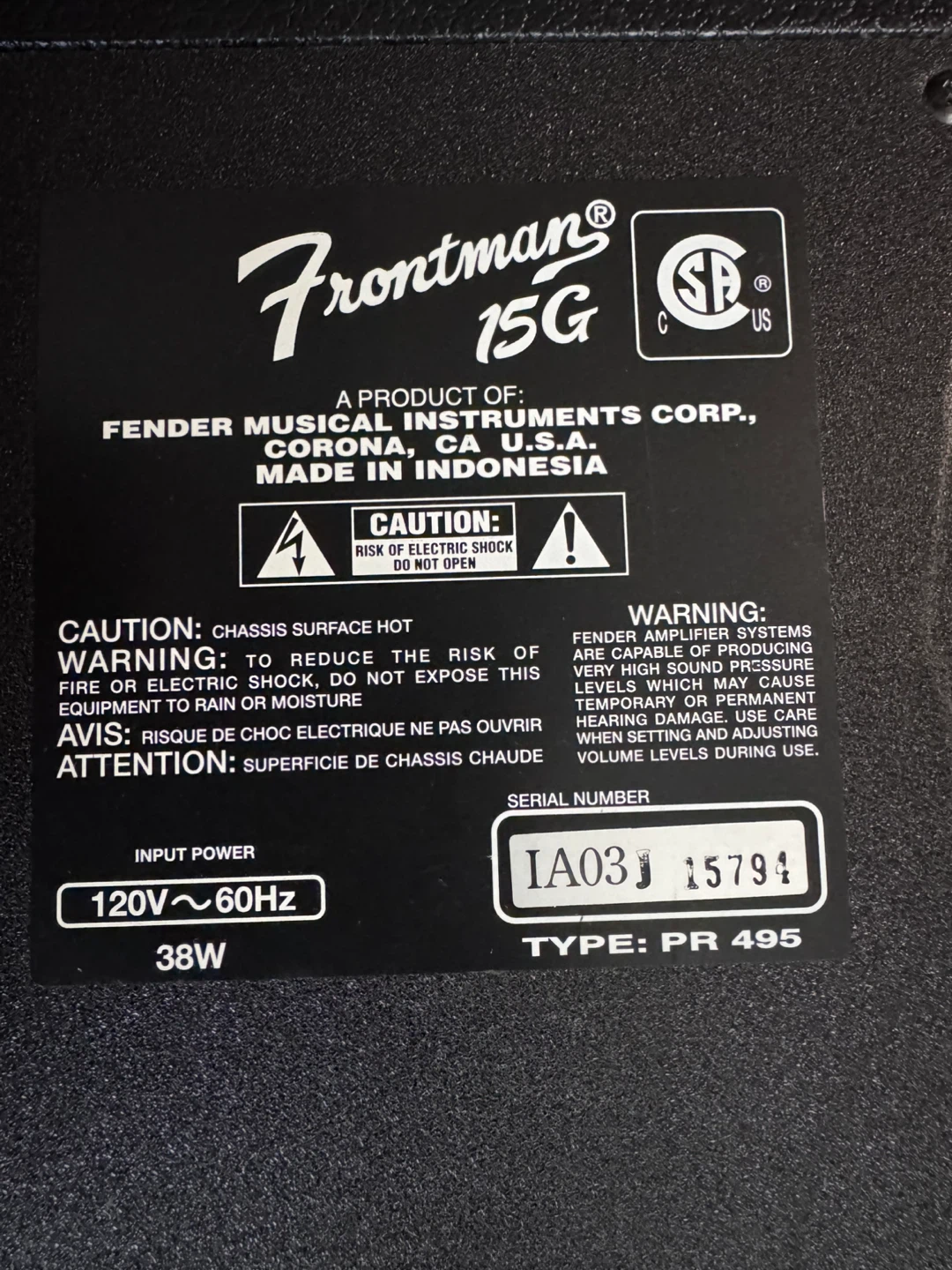 Fender Frontman 15G Guitar Amplifier - photo 2
