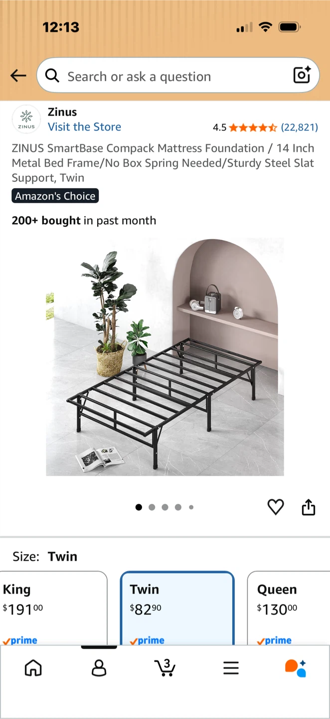 Zinus SmartBase Twin Mattress Foundation