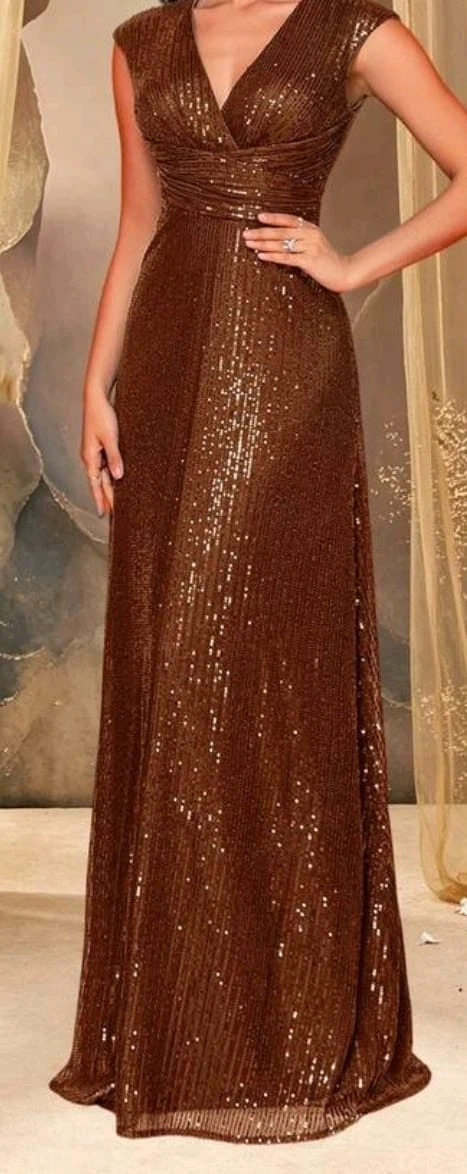 Rust brown Sequin Gown - photo 2