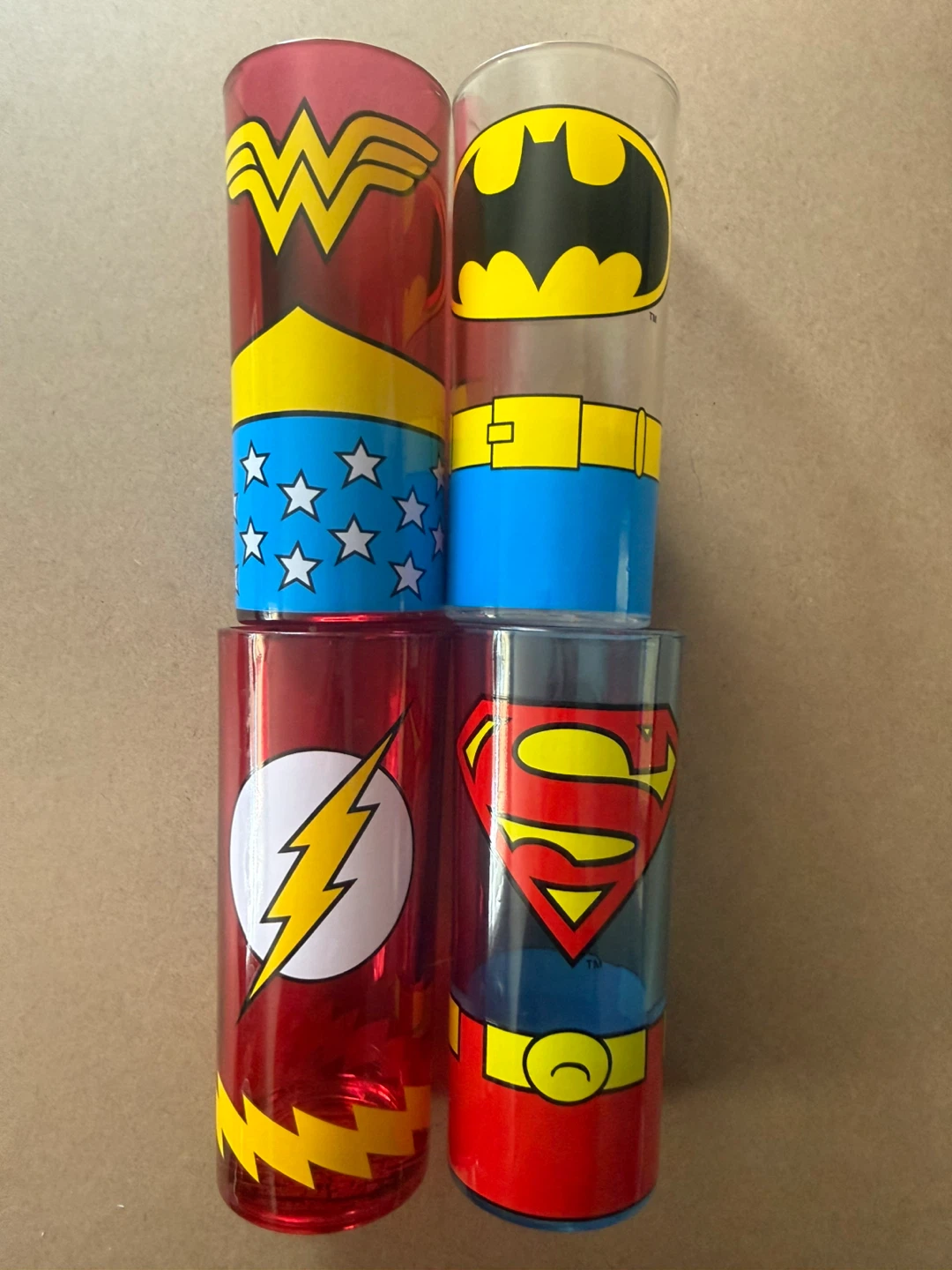 Set of 4 DC Justice League Glasses