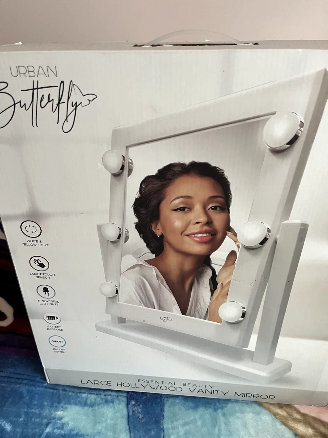 Urban Butterfly Large Hollywood Vanity Mirror