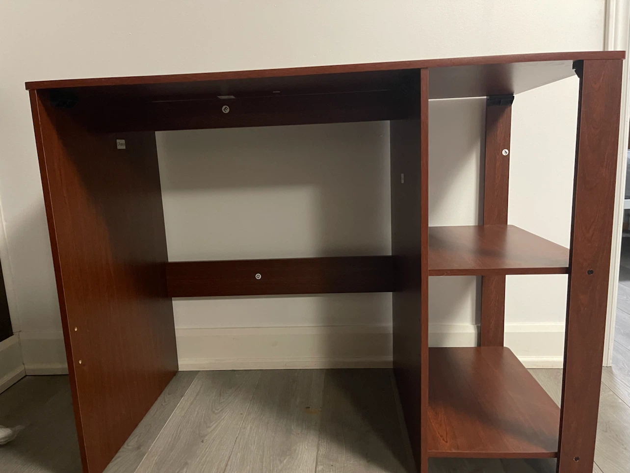 Wood Grain Desk with Side Shelving - photo 3