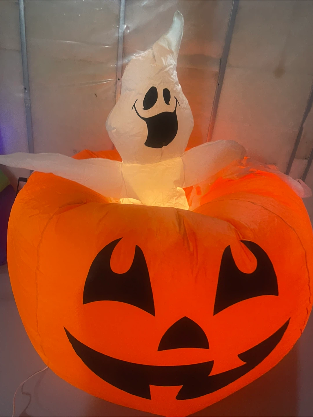 Inflatable Halloween Pumpkin and Ghost Decoration