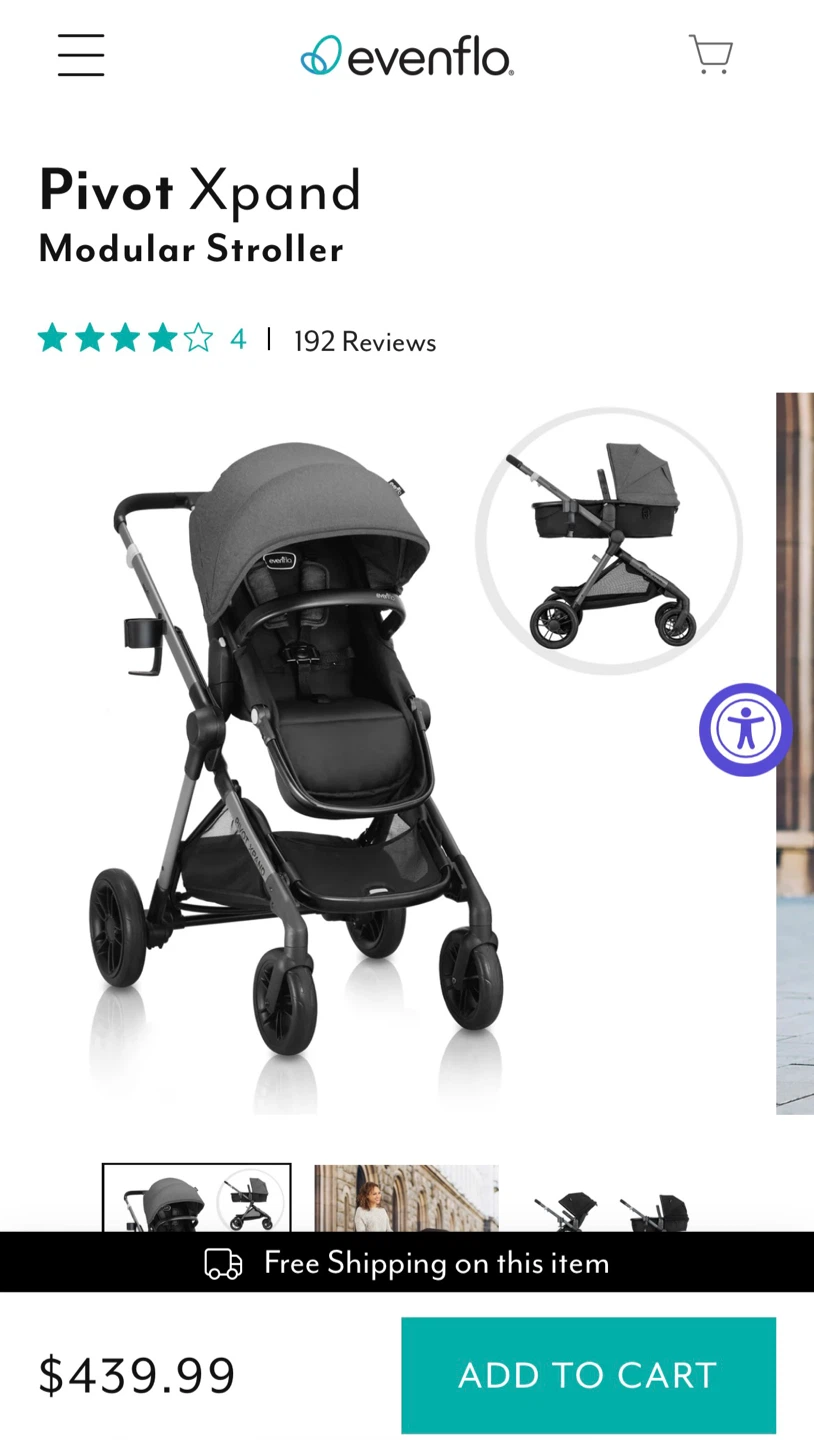 Evenflo Pivot Xpand Modular Stroller (used once)