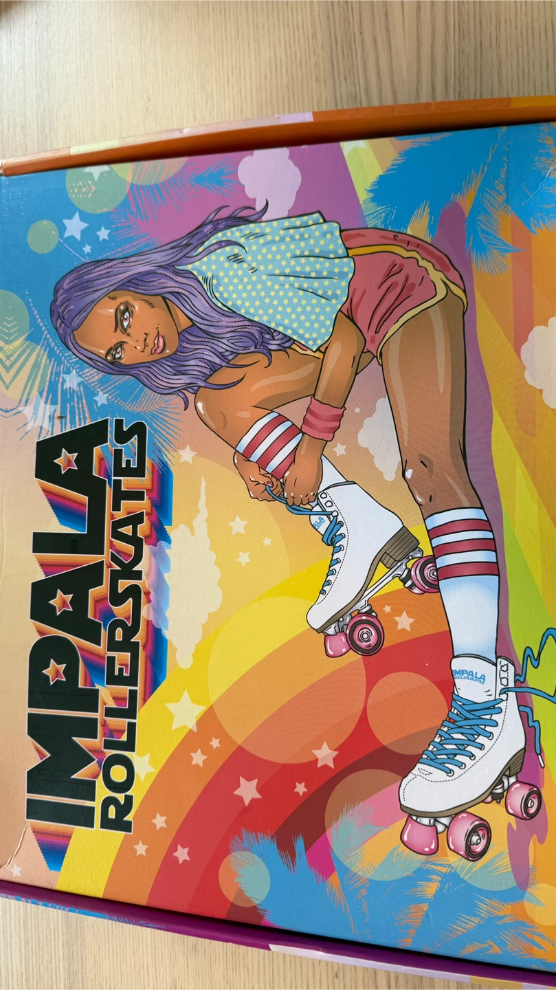 Impala Roller Skates White with Pink Wheels
