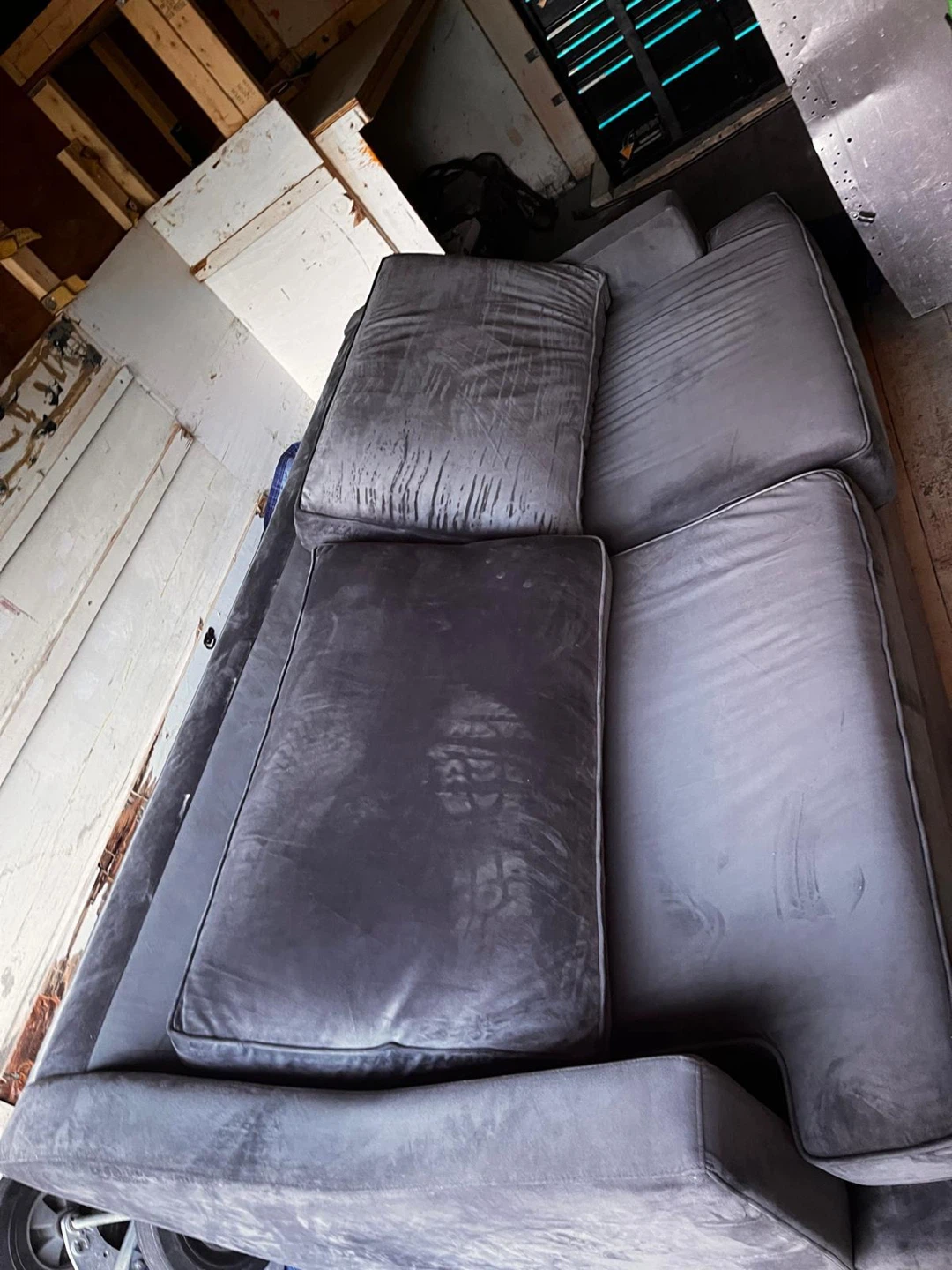 Grey Velvet Sofa - photo 2