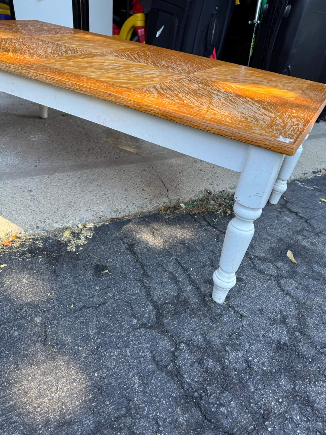 Wooden coffee table with white legs - photo 4