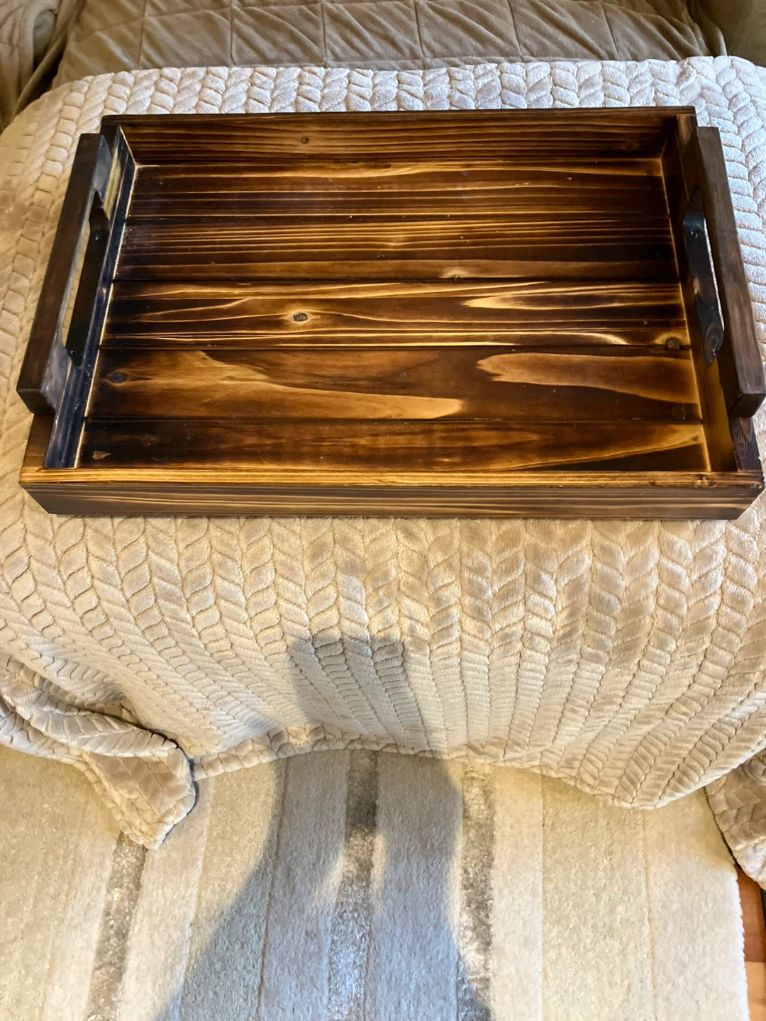 Rustic Dark Wood Serving Tray - photo 2
