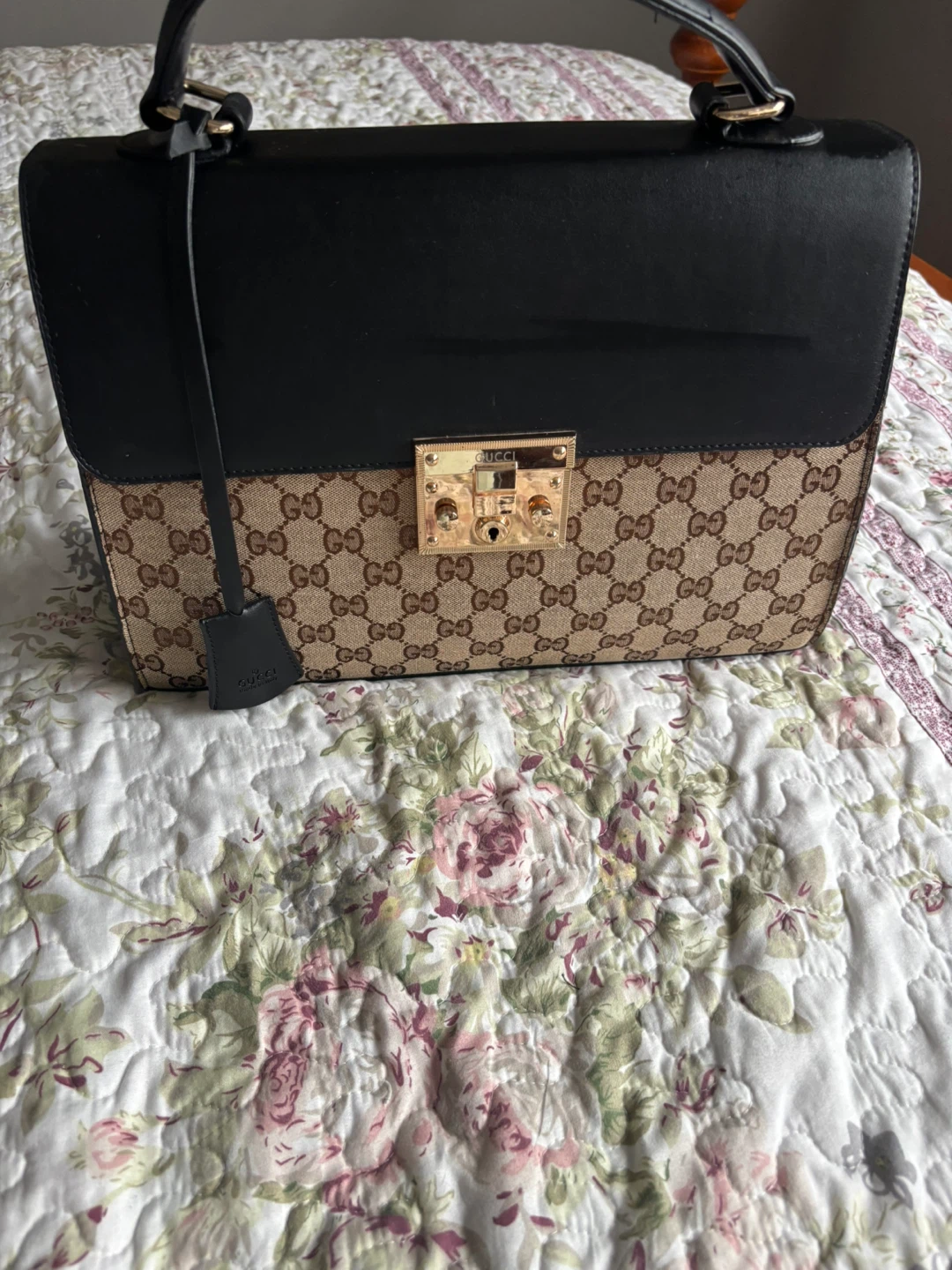 Black & Brown Structured Handbag – Excellent Condition