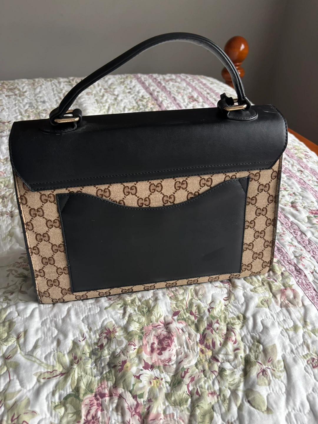 Black & Brown Structured Handbag – Excellent Condition - photo 2